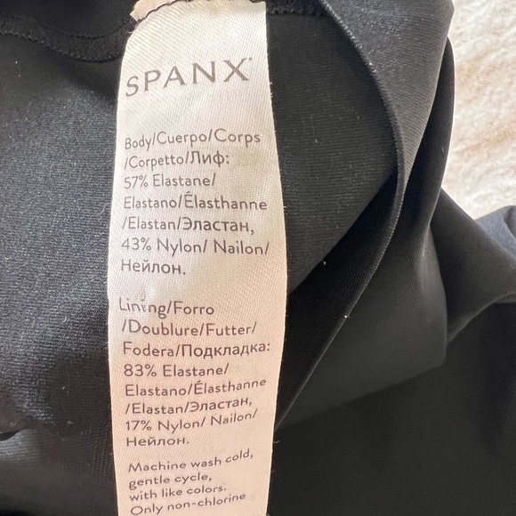 SPANX Thinkstincts open bust, mid-thigh shapewear bodysuit sz XL black - Picture 4 of 5